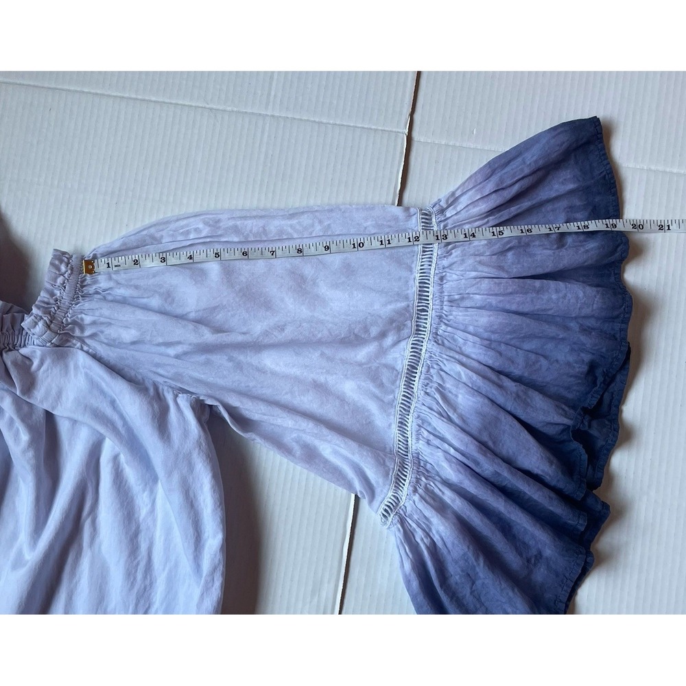 Purple Ombré Bohemian Bell Sleeve Blouse Women's Petite LARGE Peasant Cottage - Picture 9 of 10
